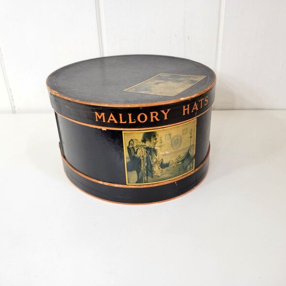 Vintage Paper Hat Box Mallory Hats - Picture 2 of 9